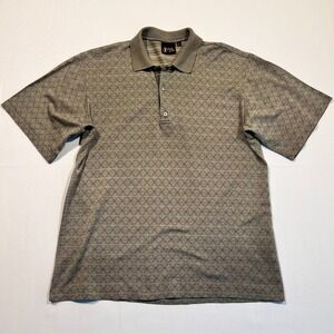 Vintage Bobby Jones Golf Polo Geometric Gray Men's‎ Medium Made In Italy